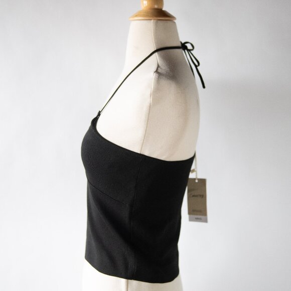 Mango Alberta Crop Tie Neck Halter Tank Top - Picture 3 of 11